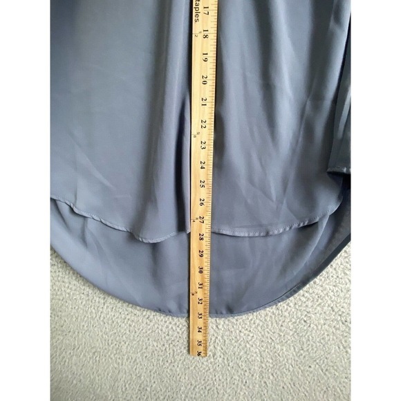 Torrid Shirt Women 0 /L Blue Gray Chiffon Sleeveless High Low Blouse - Picture 3 of 9